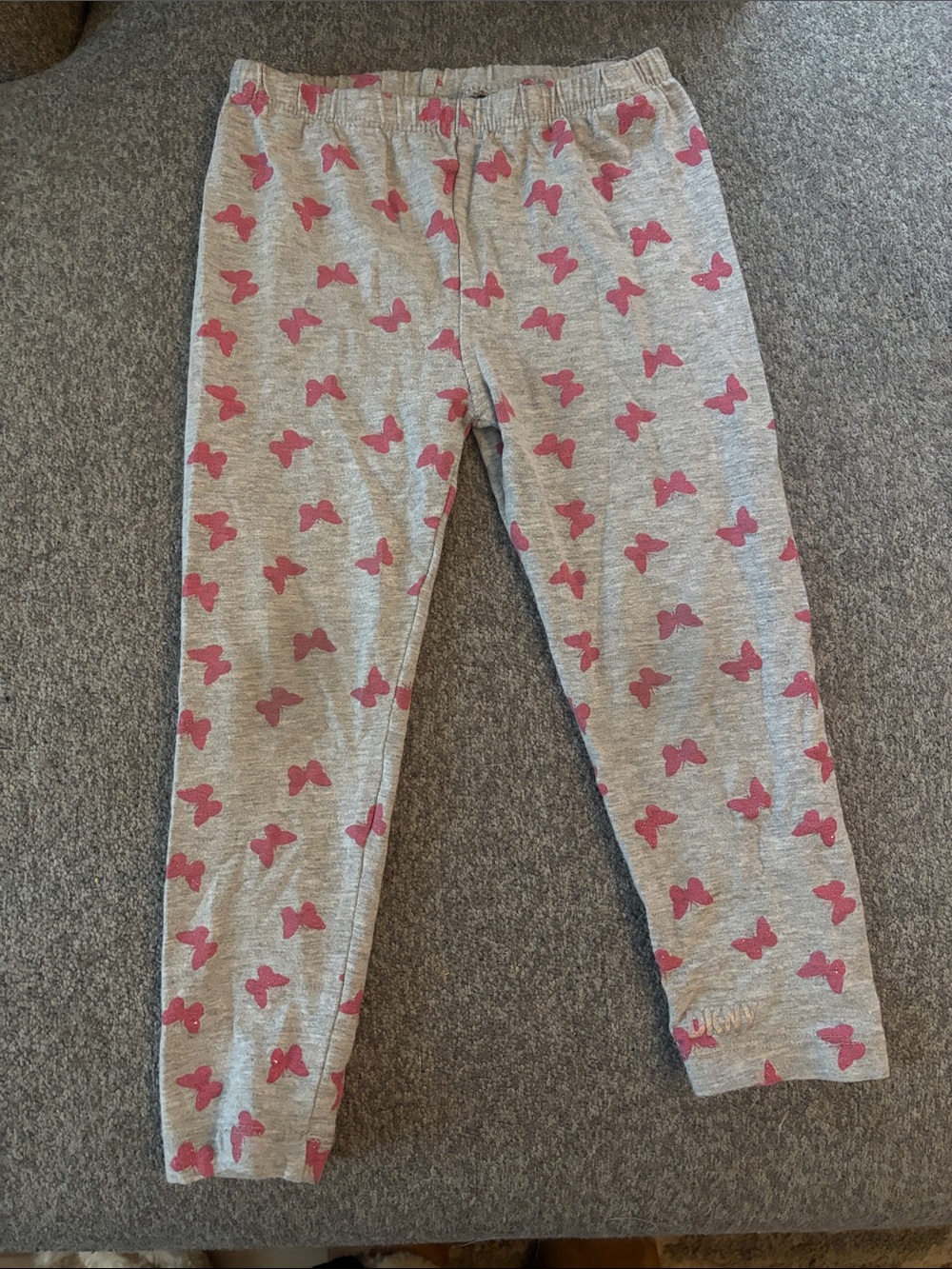 DKNY Gray Leggings with Pink Butterfly Print